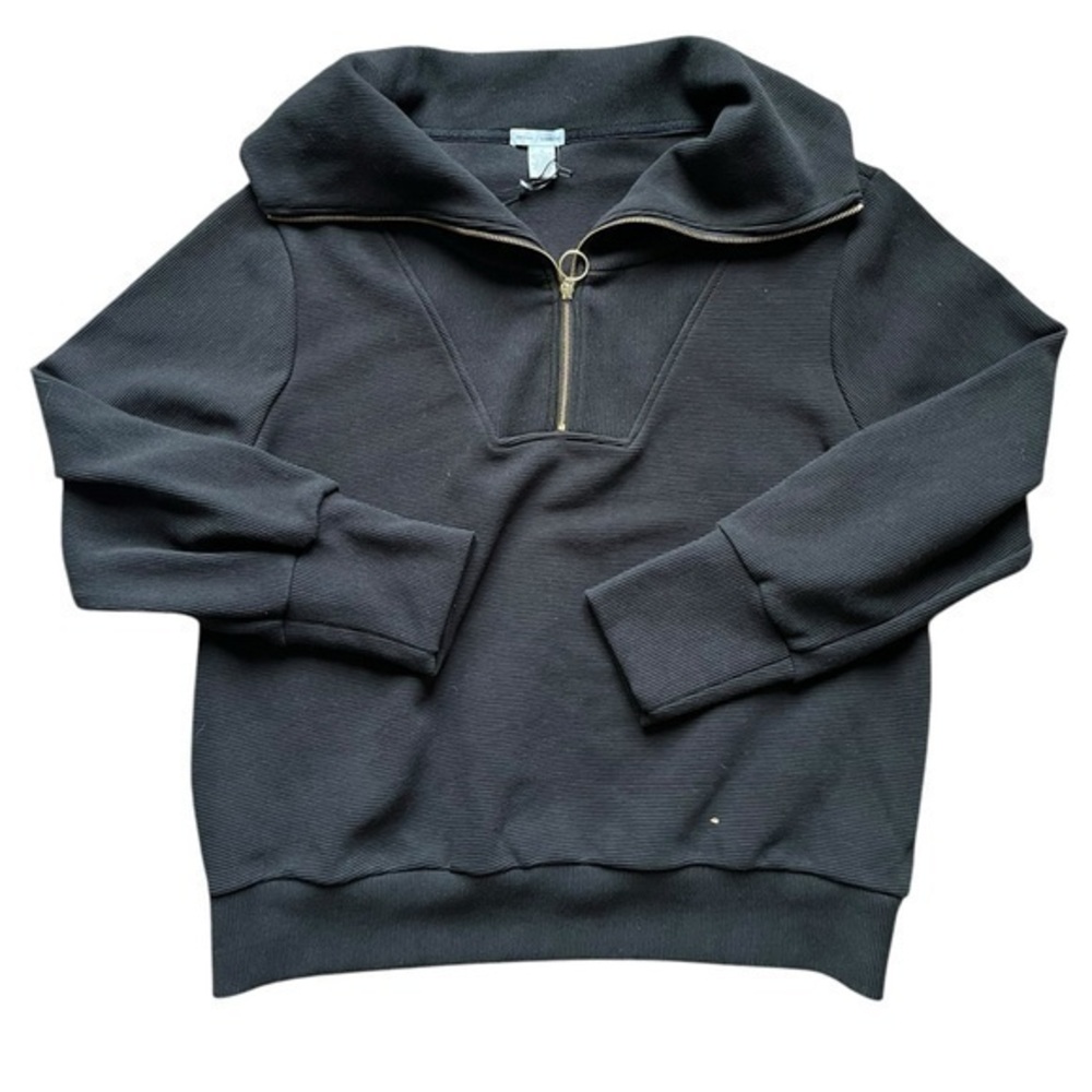 Better/Together Half Zip Mocked Turtleneck Ribbed Pullover in Black size XL